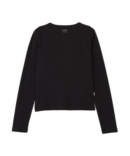 AVIREX(アヴィレックス)の「《DAILY/WOMAN》L/S HENLEY NECK T-SHIRT(Tシャツ/カットソー・レディース・ホワイト/ブラック・M/S)」の21枚目の写真