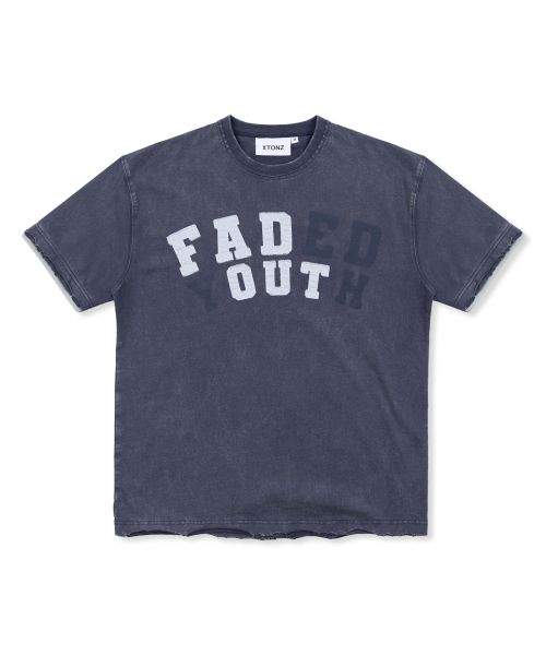 XTONZ(エクストーンズ)の「XF014 アーチアップリケダメージウォッシングTシャツ (NAVY)(Tシャツ/カットソー・レディース・その他・SMALL/MEDIUM/LARGE)」の6枚目の写真