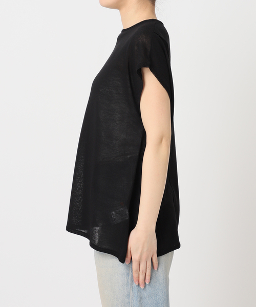 U by SPICK&SPAN（ユーバイスピックアンドスパン）の「《接触冷感》ウォッシャブルリネンブレンドプルオーバー（ニット/セーター・レディース・ブラック/ホワイト/グリーン・FREE）」の8枚目の写真