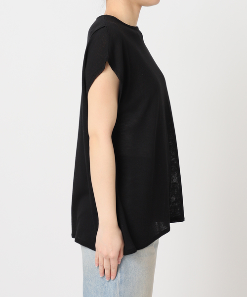 U by SPICK&SPAN（ユーバイスピックアンドスパン）の「《接触冷感》ウォッシャブルリネンブレンドプルオーバー（ニット/セーター・レディース・ブラック/ホワイト/グリーン・FREE）」の10枚目の写真