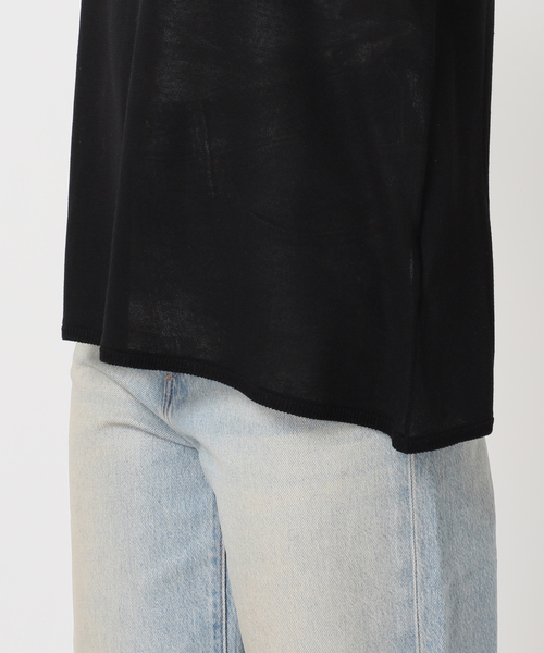 U by SPICK&SPAN（ユーバイスピックアンドスパン）の「《接触冷感》ウォッシャブルリネンブレンドプルオーバー（ニット/セーター・レディース・ブラック/ホワイト/グリーン・FREE）」の12枚目の写真
