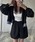 WILLFULLY�i�E�B���t���[�j�́uUV cut layered hem shirt hoodie tops�i�V���c/�u���E�X�j�v�b�u���b�N
