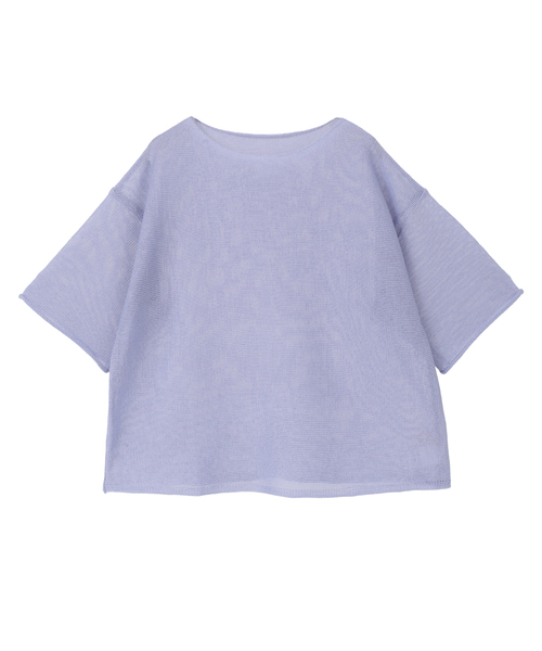 MELROSE claire(メルローズ クレール)の「【麻タッチ天竺ボートネックハーフスリーブプルオーバー】(ニット/セーター・レディース・チャコールグレー/ライトベージュ/オレンジ/ラベンダー・FREE)」の11枚目の写真