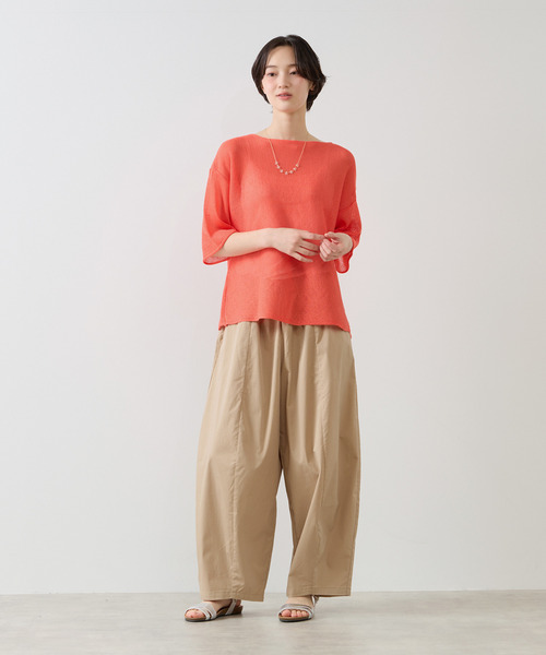 MELROSE claire(メルローズ クレール)の「【麻タッチ天竺ボートネックハーフスリーブプルオーバー】(ニット/セーター・レディース・チャコールグレー/ライトベージュ/オレンジ/ラベンダー・FREE)」の18枚目の写真