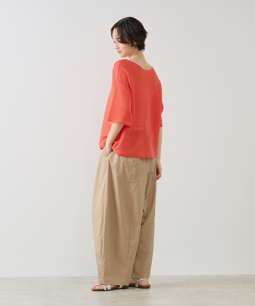 MELROSE claire(メルローズ クレール)の「【麻タッチ天竺ボートネックハーフスリーブプルオーバー】(ニット/セーター・レディース・チャコールグレー/ライトベージュ/オレンジ/ラベンダー・FREE)」の21枚目の写真