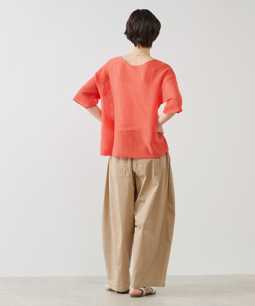 MELROSE claire(メルローズ クレール)の「【麻タッチ天竺ボートネックハーフスリーブプルオーバー】(ニット/セーター・レディース・チャコールグレー/ライトベージュ/オレンジ/ラベンダー・FREE)」の22枚目の写真