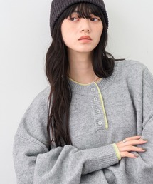 NOGLE（ノグル）の「【NOGLE ノグル】ウールレイヤードヘンリーネックニット（ニット/セーター）」