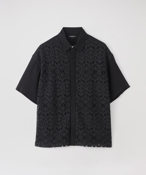 LOVELESS（ラブレス）の「クロシェレースショートスリーブシャツ（シャツ/ブラウス・メンズ・オフホワイト/ブラック/グレー系その他・L/M/S）」の2枚目の写真
