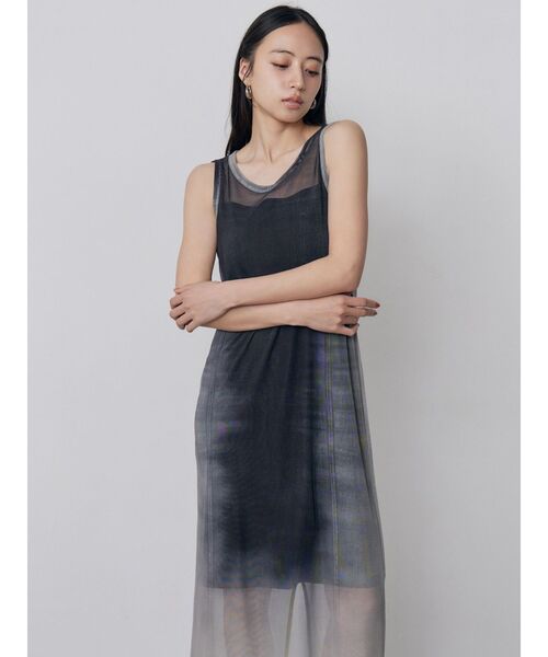 MURUA(ムルーア)の「デニムプリントシアーワンピース 夏服(ワンピース・レディース・ブラウン/ブルー/ブラック・FREE)」の11枚目の写真