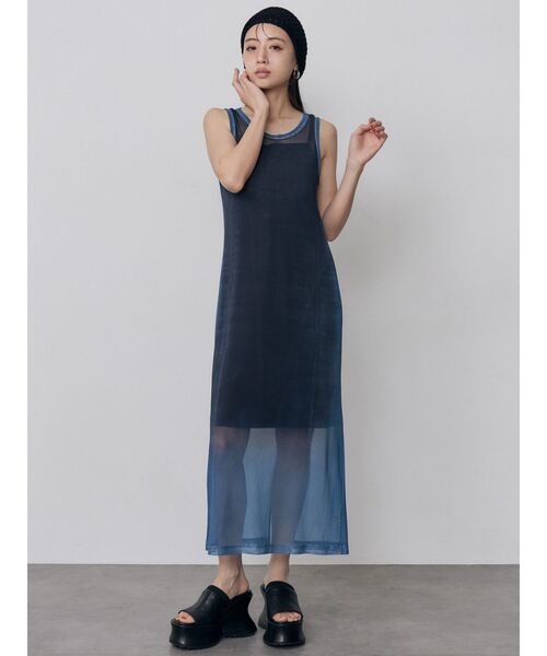 MURUA(ムルーア)の「デニムプリントシアーワンピース 夏服(ワンピース・レディース・ブラウン/ブルー/ブラック・FREE)」の20枚目の写真