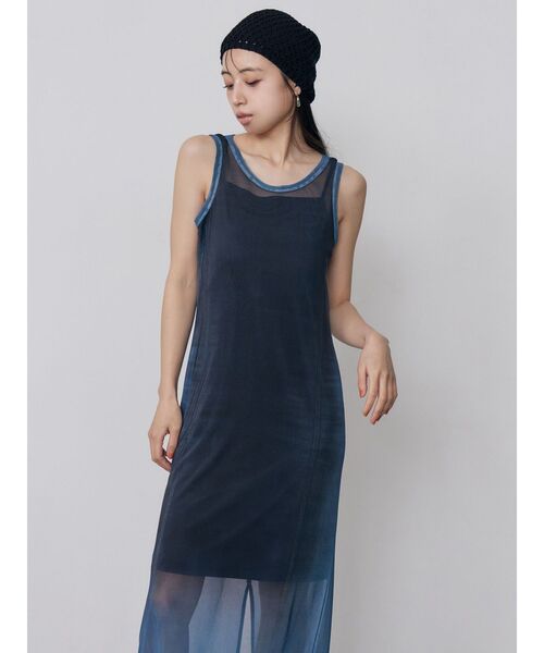 MURUA(ムルーア)の「デニムプリントシアーワンピース 夏服(ワンピース・レディース・ブラウン/ブルー/ブラック・FREE)」の22枚目の写真