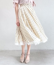 an another angelus | 【サイズ展開】ドット柄パニエサーキュラースカート(スカート)