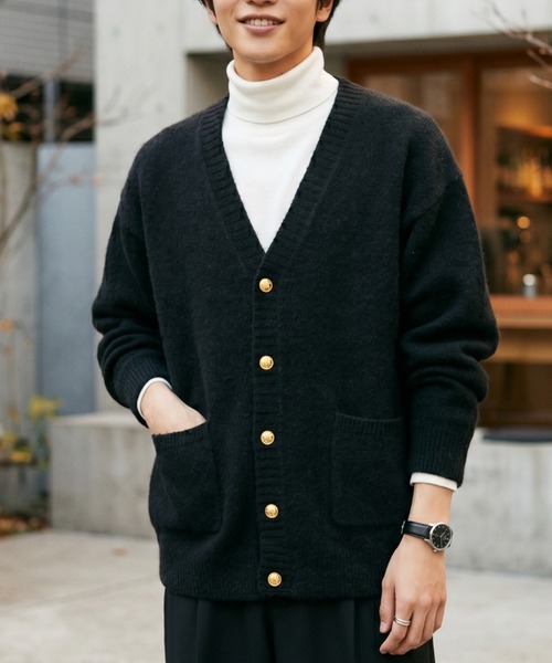 Bevikamel 100% V-neck Loose Knit Cardigan — кардиган с V-образным вырезом