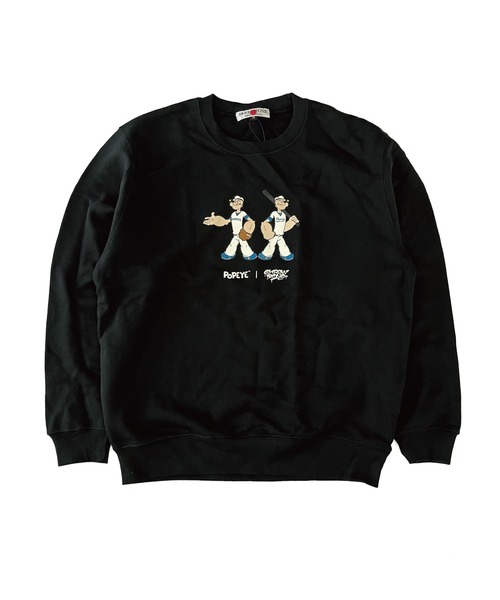 SKREWZONE(スクリューゾーン)の「SKREWZONE×POPEYE クルースウェット(スウェット・メンズ・ブラック・X-LARGE/LARGE/MEDIUM)」の1枚目の写真