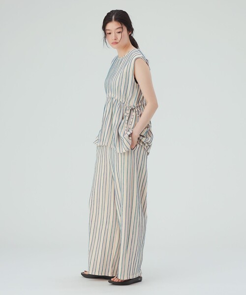 BEAMS HEART(ビームスハート)の「ストライプ カット パンツ(セットアップ対応)(スラックス・レディース・ホワイト系その他5/オフホワイト・FREE)」の8枚目の写真