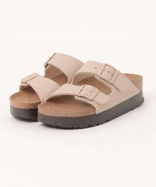 BIRKENSTOCK(ビルケンシュトック)の「【BIRKENSTOCK】ビルケンシュトック Arizona Flex Platform(アリゾナ フレックス プラットフォーム)【papillio】(サンダル・レディース・ブラック/サンドベージュ・36/37/38/39/35)」の1枚目の写真
