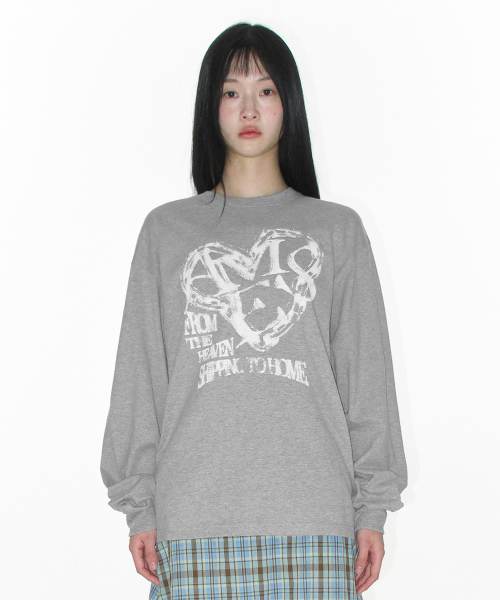 AMESWORLDWIDE（アメスワールドワイド）の「AMES HEART GRAPHIC LS TEE GREY（Tシャツ/カットソー・レディース・その他・SMALL/MEDIUM/LARGE）」の2枚目の写真