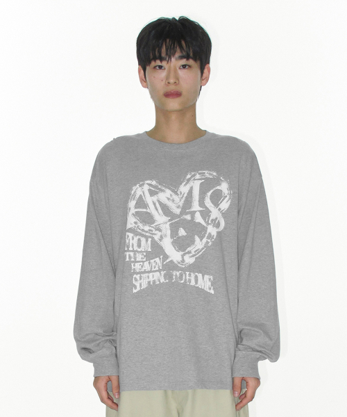AMESWORLDWIDE（アメスワールドワイド）の「AMES HEART GRAPHIC LS TEE GREY（Tシャツ/カットソー・レディース・その他・SMALL/MEDIUM/LARGE）」の3枚目の写真