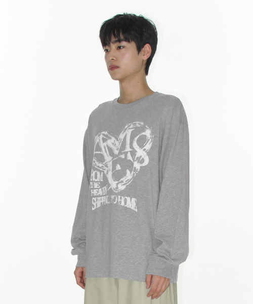 AMESWORLDWIDE（アメスワールドワイド）の「AMES HEART GRAPHIC LS TEE GREY（Tシャツ/カットソー・レディース・その他・SMALL/MEDIUM/LARGE）」の5枚目の写真