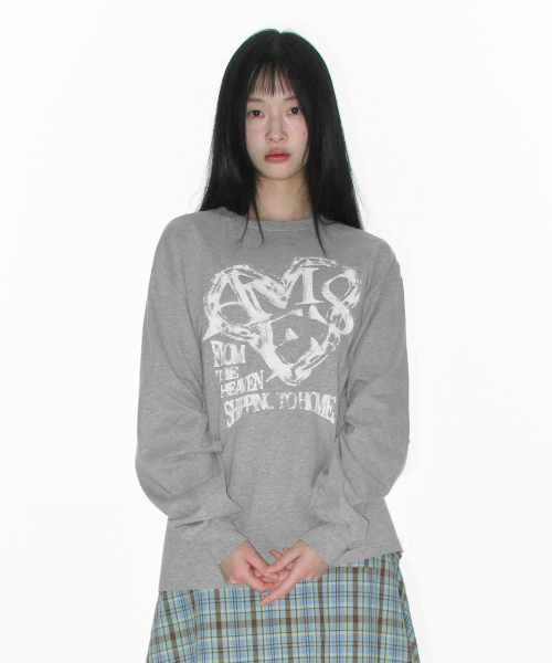 AMESWORLDWIDE（アメスワールドワイド）の「AMES HEART GRAPHIC LS TEE GREY（Tシャツ/カットソー・レディース・その他・SMALL/MEDIUM/LARGE）」の6枚目の写真