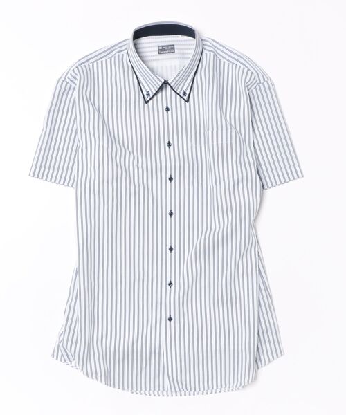 TOKYO SHIRTS(トウキョウシャツ)の「【Layered Cool】【吸水速乾】 形態安定ノンアイロン ボタンダウン 半袖ビジネスワイシャツ (大きいサイズ)(ビジネスシャツ・メンズ・ブルー・首回り45cm/首回り47cm)」の6枚目の写真