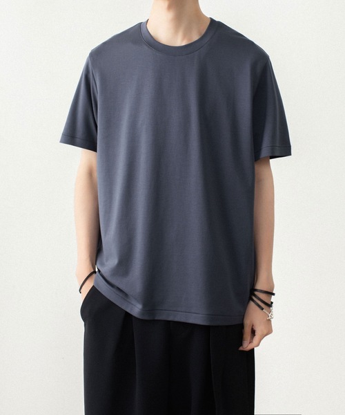 ATTACHMENT(アタッチメント)の「コットンダブルフェイス スリムフィット S/S TEE / COTTON DOUBLE FACE SLIM FIT S/S TEE(Tシャツ/カットソー・メンズ・グレイッシュベージュ/ブラック/ネイビー/ダークグレー/ホワイト・1/4/3/2)」の5枚目の写真
