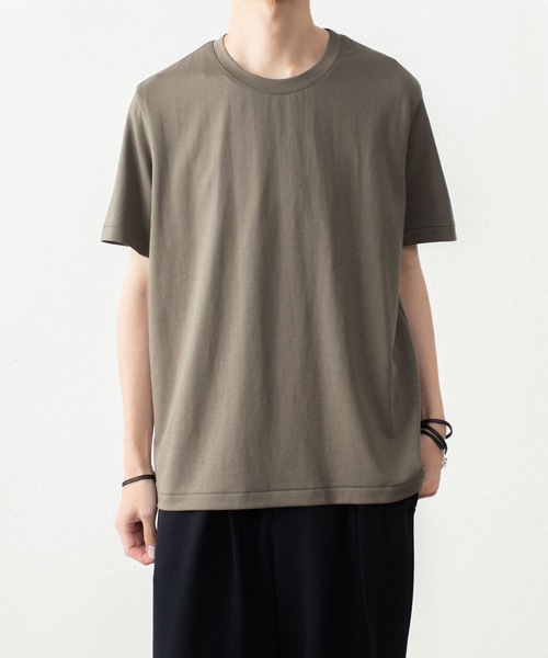 ATTACHMENT(アタッチメント)の「コットンダブルフェイス スリムフィット S/S TEE / COTTON DOUBLE FACE SLIM FIT S/S TEE(Tシャツ/カットソー・メンズ・グレイッシュベージュ/ブラック/ネイビー/ダークグレー/ホワイト・1/4/3/2)」の4枚目の写真