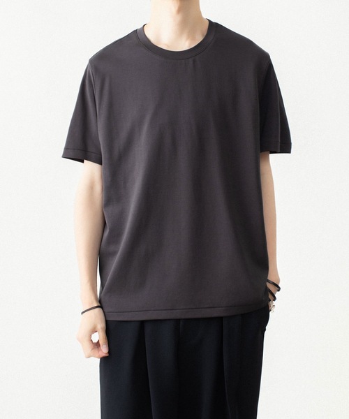 ATTACHMENT(アタッチメント)の「コットンダブルフェイス スリムフィット S/S TEE / COTTON DOUBLE FACE SLIM FIT S/S TEE(Tシャツ/カットソー・メンズ・グレイッシュベージュ/ブラック/ネイビー/ダークグレー/ホワイト・1/4/3/2)」の3枚目の写真