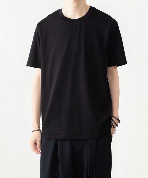 ATTACHMENT(アタッチメント)の「コットンダブルフェイス スリムフィット S/S TEE / COTTON DOUBLE FACE SLIM FIT S/S TEE(Tシャツ/カットソー・メンズ・グレイッシュベージュ/ブラック/ネイビー/ダークグレー/ホワイト・1/4/3/2)」の2枚目の写真