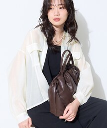 INDIVI | 【トレンド／2WAY】裾ドロスト付きシアーブラウスブルゾン(シャツ/ブラウス)