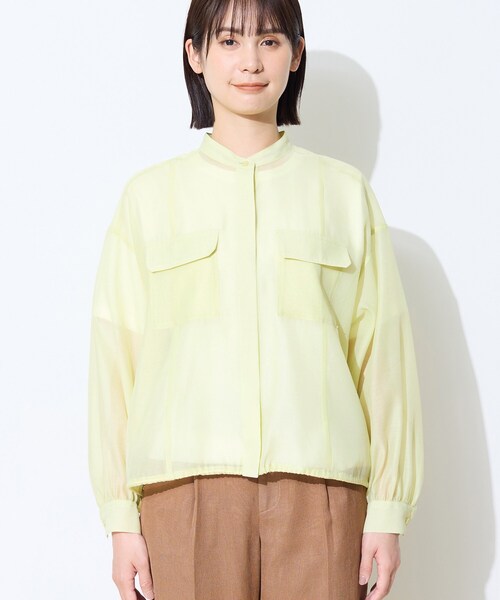 INDIVI（インディヴィ）の「【トレンド／2WAY】裾ドロスト付きシアーブラウスブルゾン（シャツ/ブラウス・レディース・スモーキーグリーン系/ホワイト/ネイビー・38/13/15 /05/19/34）」の22枚目の写真