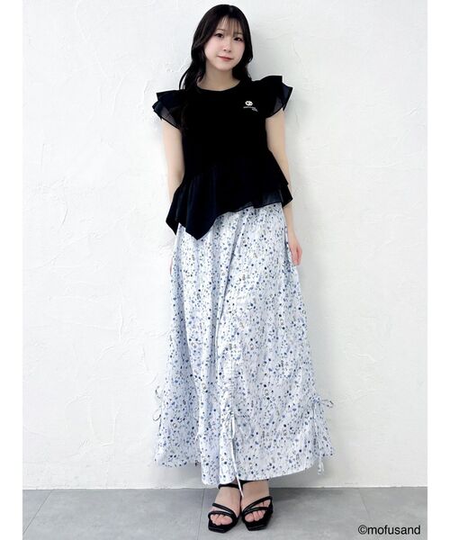 dazzlin(ダズリン)の「【mofusandコラボ】アシメシアーフリルロゴTシャツ(Tシャツ/カットソー・レディース・ブラック/ベージュ/オフホワイト・FREE)」の21枚目の写真