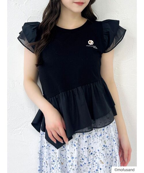 dazzlin（ダズリン）の「【mofusandコラボ】アシメシアーフリルロゴTシャツ（Tシャツ/カットソー・レディース・ブラック/ベージュ/オフホワイト・FREE）」の22枚目の写真