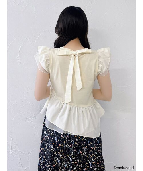 dazzlin（ダズリン）の「【mofusandコラボ】アシメシアーフリルロゴTシャツ（Tシャツ/カットソー・レディース・ブラック/ベージュ/オフホワイト・FREE）」の15枚目の写真