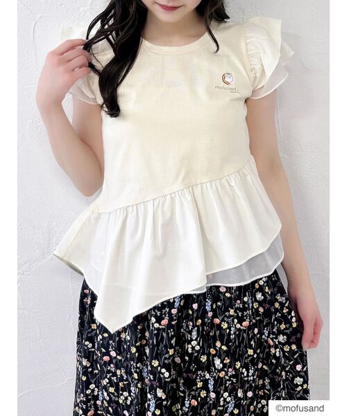 dazzlin（ダズリン）の「【mofusandコラボ】アシメシアーフリルロゴTシャツ（Tシャツ/カットソー・レディース・ブラック/ベージュ/オフホワイト・FREE）」の14枚目の写真