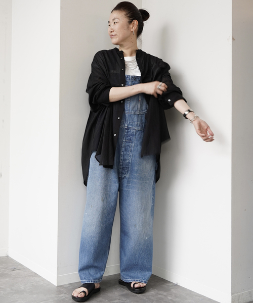 JOURNAL STANDARD LUXE（ジャーナルスタンダード　ラックス）の「ハイツイストガーゼ ギャザーBIGシャツ（シャツ/ブラウス・レディース・ブラック/ホワイト・FREE）」の6枚目の写真