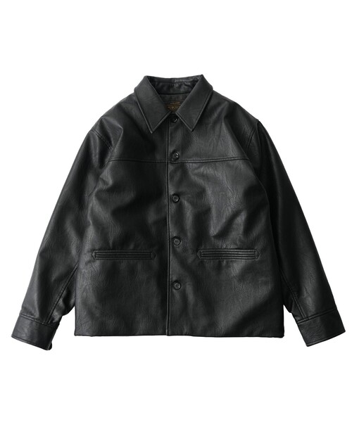 Subciety(サブサエティ)の「Faux leather car coat(ライダースジャケット・メンズ・ブラウン/ブラック・MEDIUM/LARGE/X-LARGE/SMALL)」の3枚目の写真