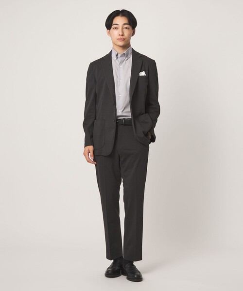 green label relaxing(グリーンレーベルリラクシング)の「エブリット TC パナマ スタンダード ボタンダウン ショートスリーブ シャツ -イージーアイロン・通気性-(ビジネスシャツ・メンズ・ライトグレー/ホワイト・S/M/L/XL)」の18枚目の写真