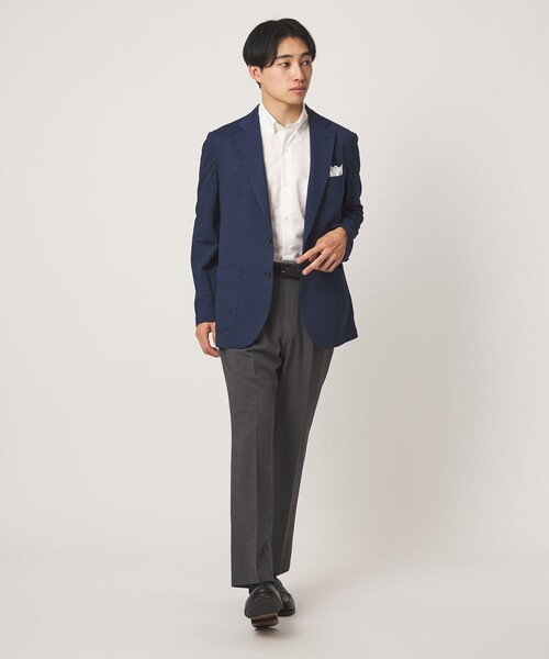 green label relaxing(グリーンレーベルリラクシング)の「エブリット TC パナマ スタンダード ボタンダウン ショートスリーブ シャツ -イージーアイロン・通気性-(ビジネスシャツ・メンズ・ライトグレー/ホワイト・S/M/L/XL)」の21枚目の写真