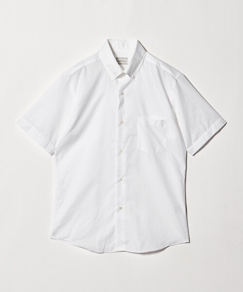 green label relaxing(グリーンレーベルリラクシング)の「エブリット TC パナマ スタンダード ボタンダウン ショートスリーブ シャツ -イージーアイロン・通気性-(ビジネスシャツ・メンズ・ライトグレー/ホワイト・S/M/L/XL)」の9枚目の写真