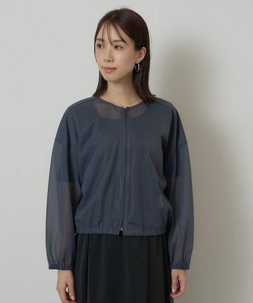 UNTITLED(アンタイトル)の「トリコットシアーブラウス(シャツ/ブラウス・レディース・アイボリー/ブラック/ブルー系その他・02/00/50)」の14枚目の写真