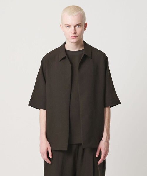 UNITED ARROWS & SONS by DAISUKE OBANA(ユナイテッドアローズアンドサンズバイダイスケオバナ)の「<D.O UNITED ARROWS BY DAISUKE OBANA>Ⅰ COL D/SSL SHIRT 26SS/ショートスリーブシャツ(シャツ/ブラウス・メンズ・ダークブラウン・M/XL/L/S)」の4枚目の写真