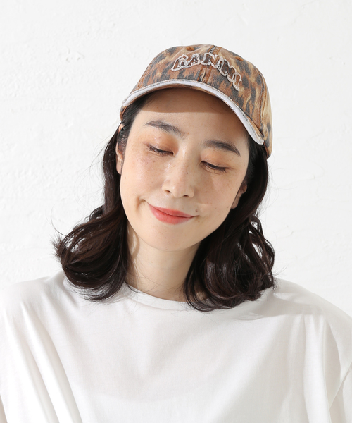 GANNI（ガニー）の「GANNI / ガニー Washed Cotton Print Canvas Cap（キャップ・レディース・その他・FREE）」の3枚目の写真