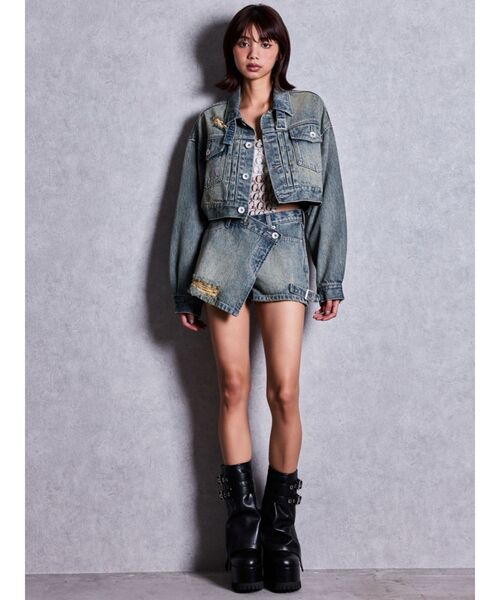 GYDA(ジェイダ)の「ZIP design loose coverブーツ(ブーツ・レディース・ブラック・SMALL/MEDIUM/LARGE)」の8枚目の写真