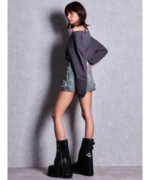 GYDA(ジェイダ)の「ZIP design loose coverブーツ(ブーツ・レディース・ブラック・SMALL/MEDIUM/LARGE)」の11枚目の写真