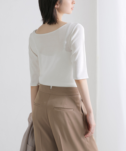 La TOTALITE(ラトータリテ)の「【洗える】レース2WAYプルオーバー(Tシャツ/カットソー・レディース・ホワイト/ブラック/ライトグリーン・FREE)」の17枚目の写真