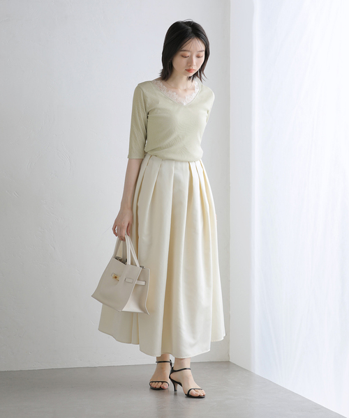 La TOTALITE(ラトータリテ)の「【洗える】レース2WAYプルオーバー(Tシャツ/カットソー・レディース・ホワイト/ブラック/ライトグリーン・FREE)」の18枚目の写真