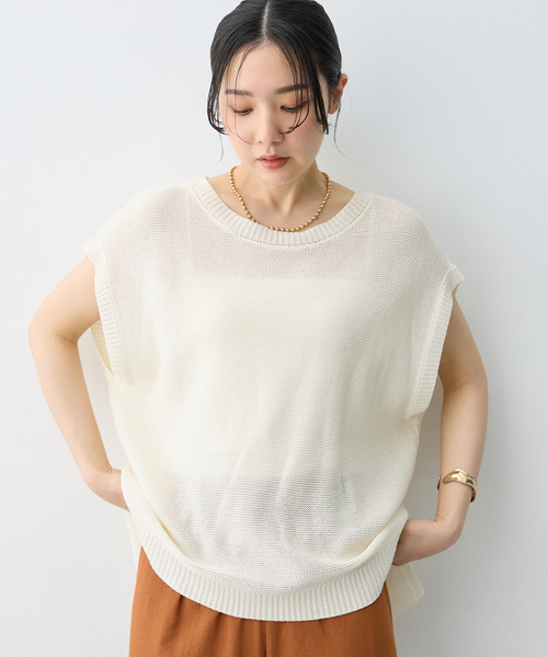 anyfee(エニフィー)の「【anyfee/大きいサイズ】透かし編みノースリトップス(その他トップス・レディース・アイボリー/ブラック・3L/LL/5L/4L)」の20枚目の写真