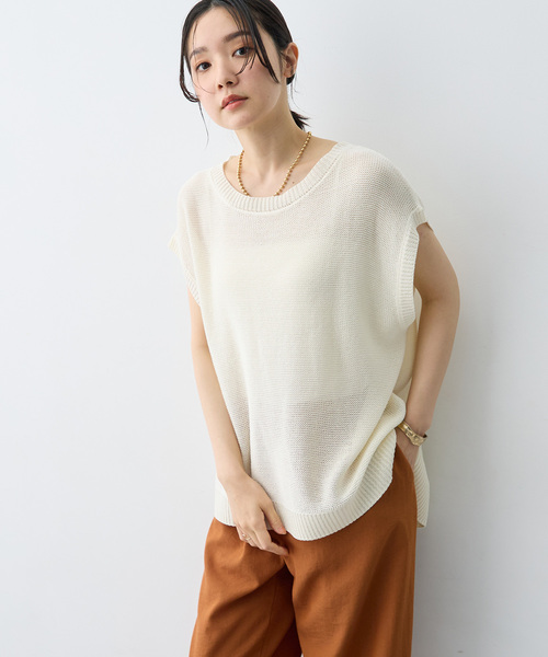 anyfee(エニフィー)の「【anyfee/大きいサイズ】透かし編みノースリトップス(その他トップス・レディース・アイボリー/ブラック・3L/LL/5L/4L)」の15枚目の写真