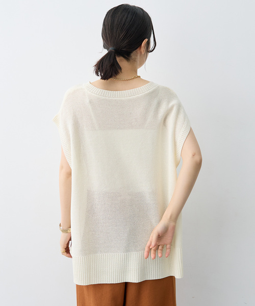 anyfee(エニフィー)の「【anyfee/大きいサイズ】透かし編みノースリトップス(その他トップス・レディース・アイボリー/ブラック・3L/LL/5L/4L)」の9枚目の写真